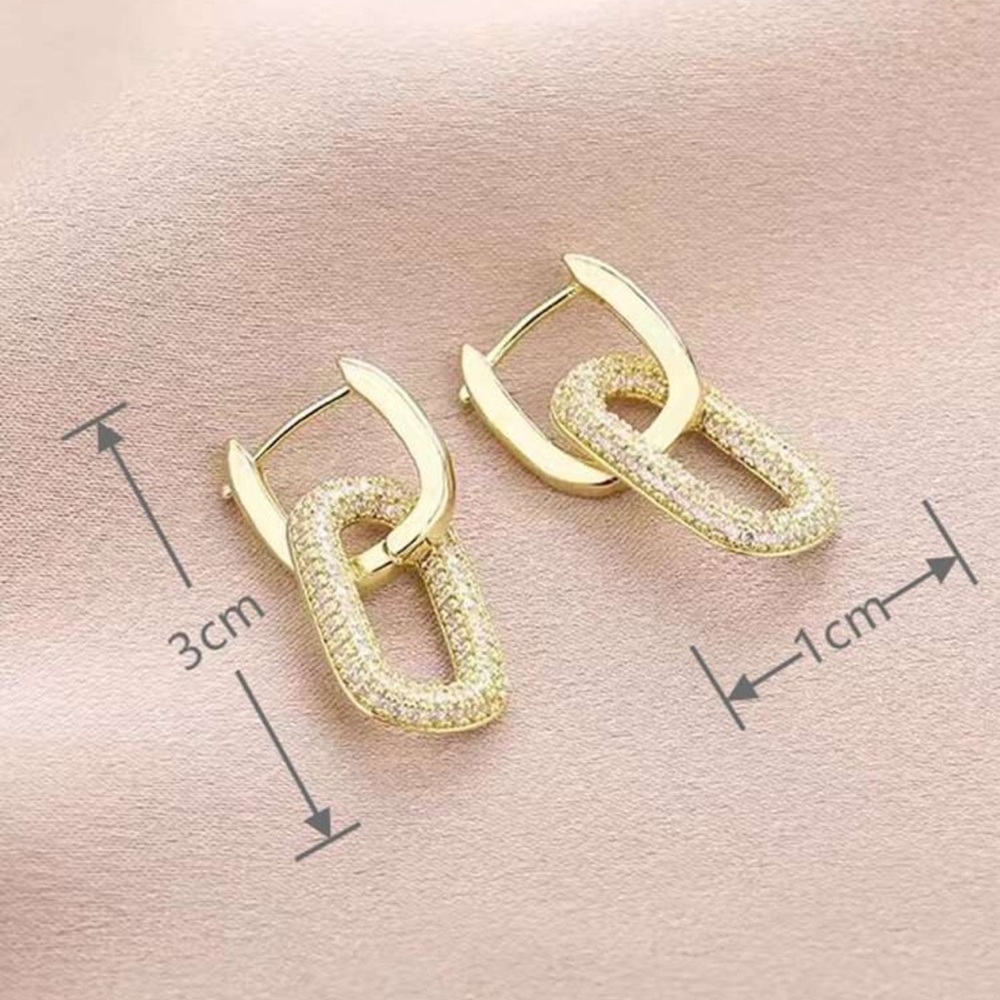 A Pair Of Geometric Earrings With Double Wearing Ways, Trendy And Sophisticated - Picture 5 of 5